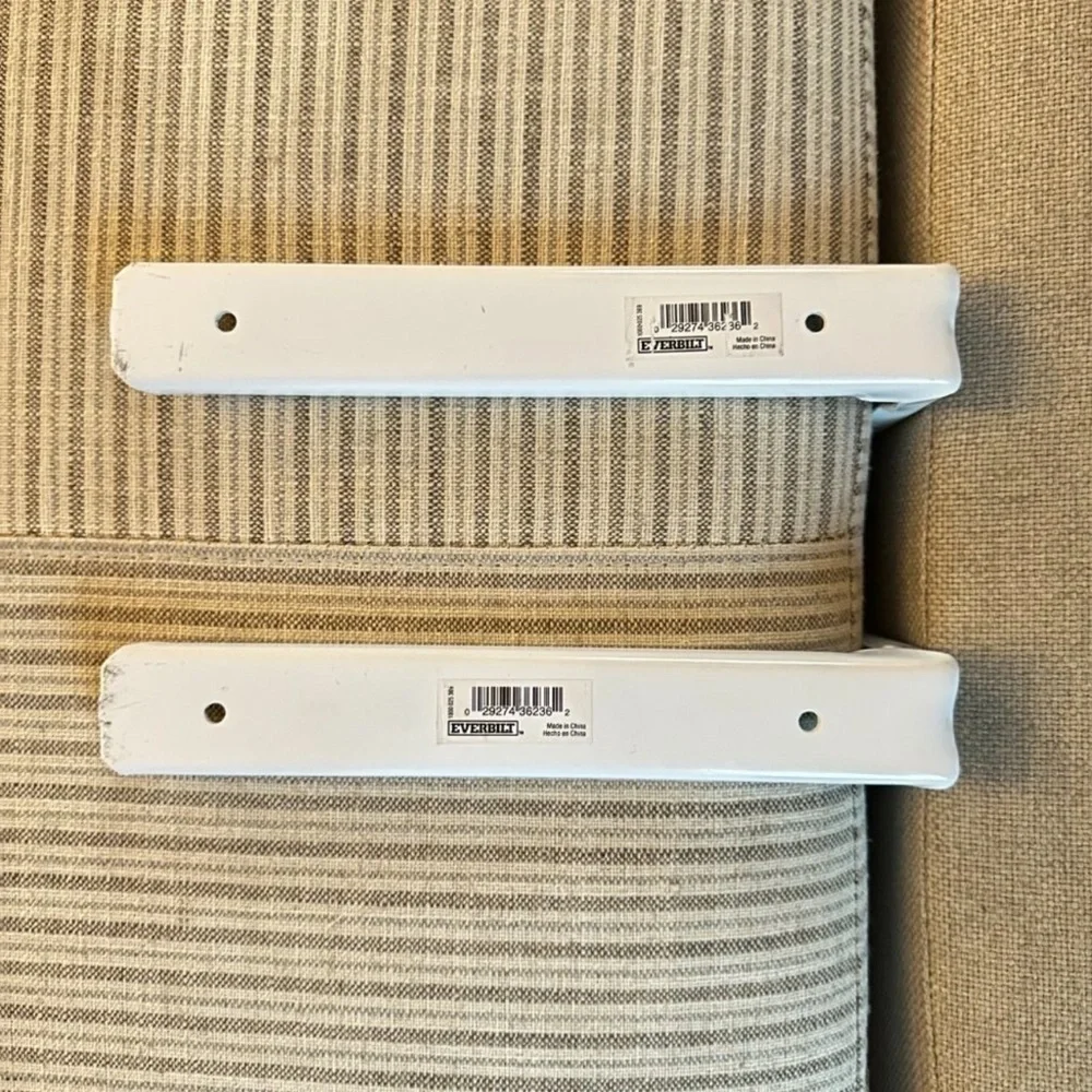 2ct White Designer Steel Shelf Brackets